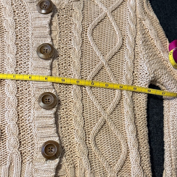 Women's Cream Cable Knit Hooded Sweater - Picture 6 of 7